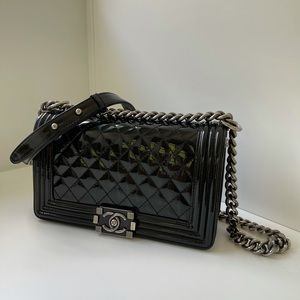 Authentic Chanel Old Medium Boy Bag